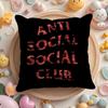 A-Anti Social Social Club Cushion Cover Plush Fabric Soft Double-Sided Printed Sofa Pillow Case Colorfast Home Decor Gift