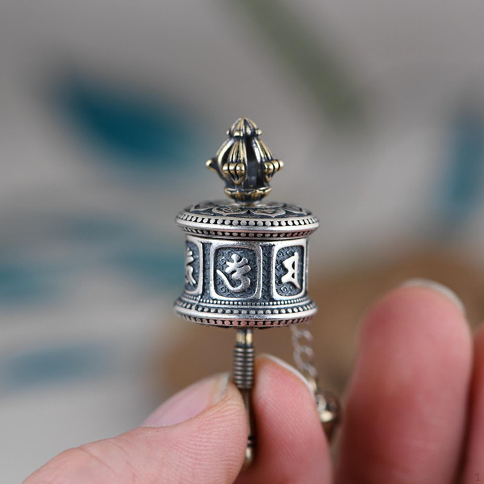 Prayer Wheel Charms Pendant Scripture Turning Tibetan Buddhist Copper Six Character