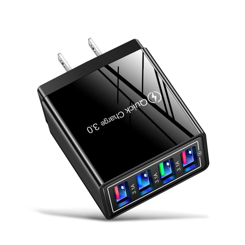 4-Port USB Colorful Mobile Charger 5V 3A EU/US Plug Wall & Travel Charger