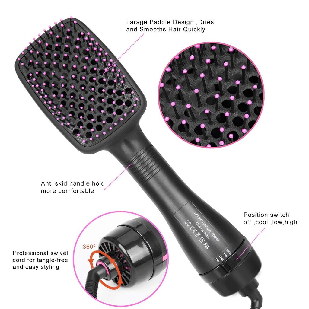 New Arrival 2 in 1 Multifunctional Hot Air Brush Comb Straightener Tangle-free Hair Dryer Brush