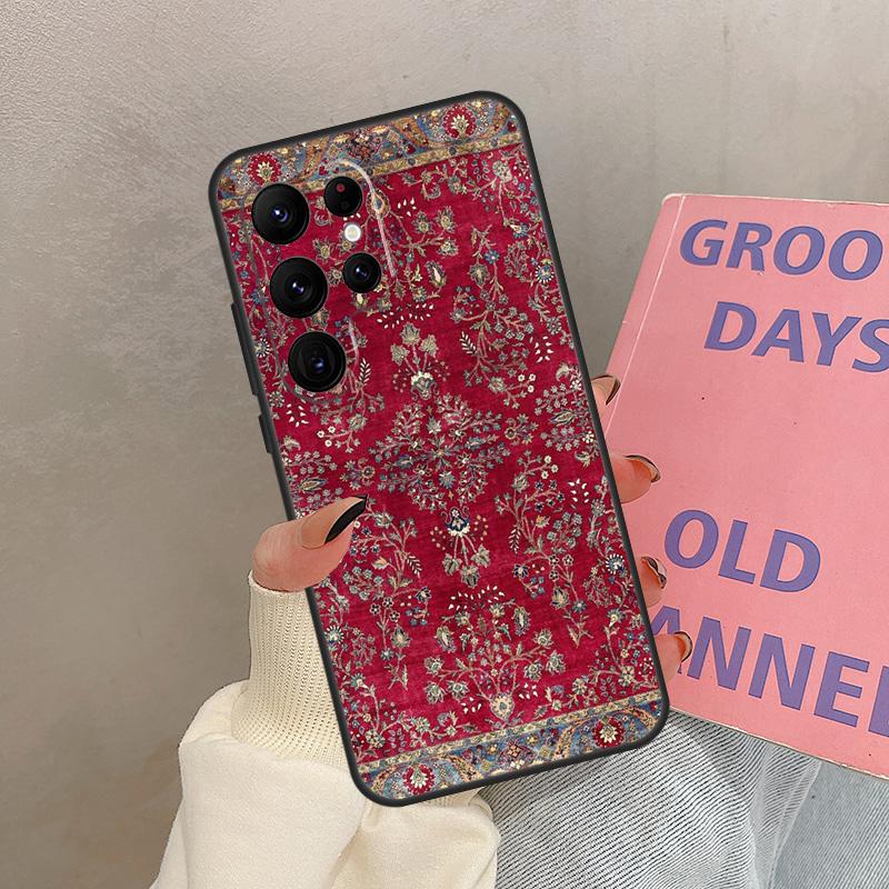 Persian Carpet Floral Pattern Case For Samsung Galaxy S21 S22 S23 S24 S25 Ultra S9 S10 S25 Plus S20 FE S25 FE Cover Coque
