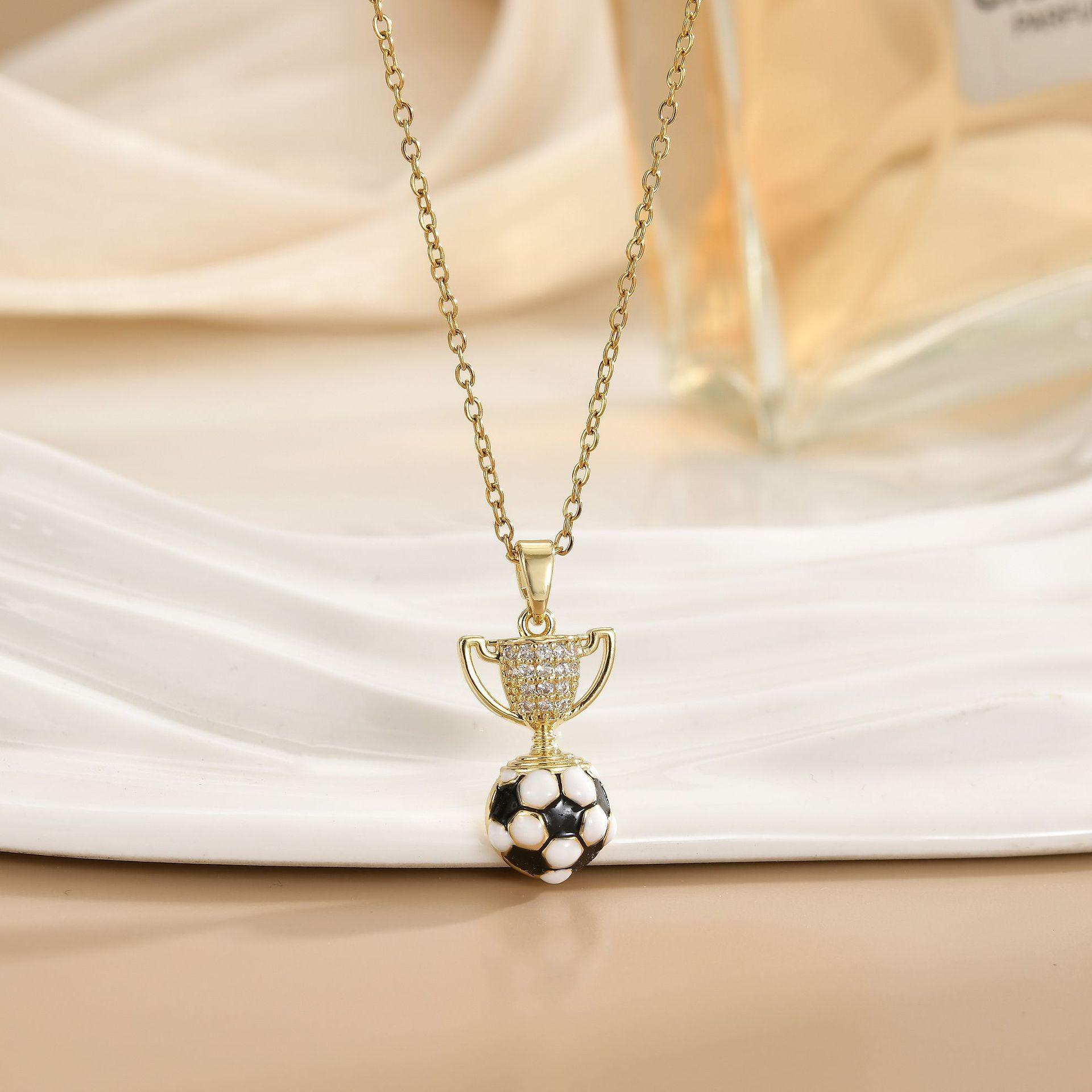 2026 US Canada Mexico World Cup football necklace, exquisite pendant, simple, fashionable and atmospheric collarbone chain