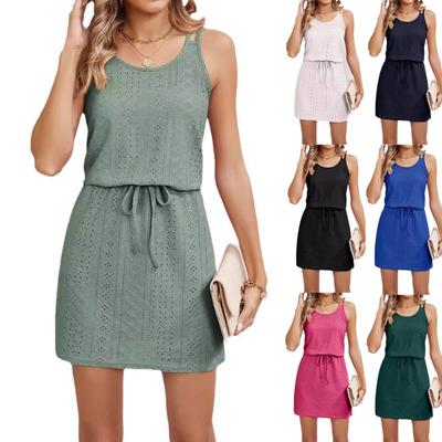 Women's Loose and Versatile Temperament Hollow Thin Shoulder Strap Summer Dress