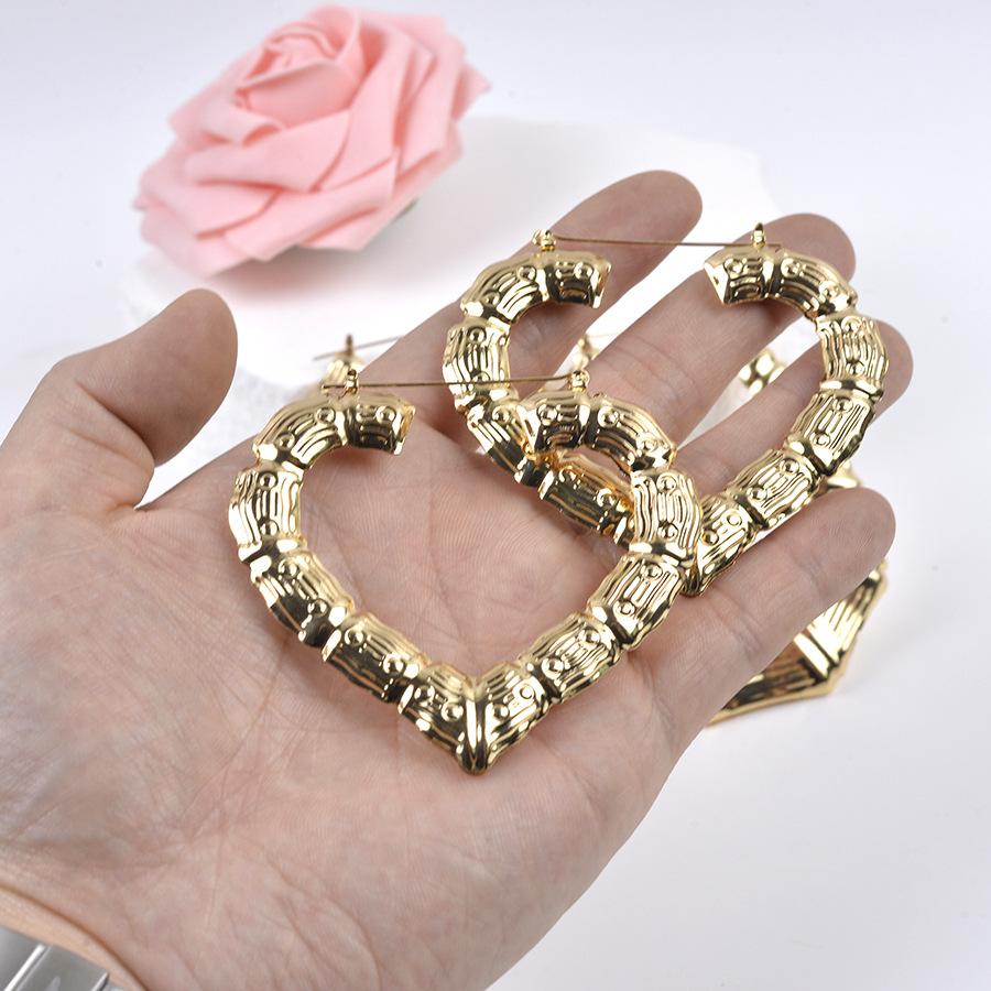 

1 пара модных ретро серег в форме трехмерного бамбука, женские аксессуары, подходят для повседневной носки