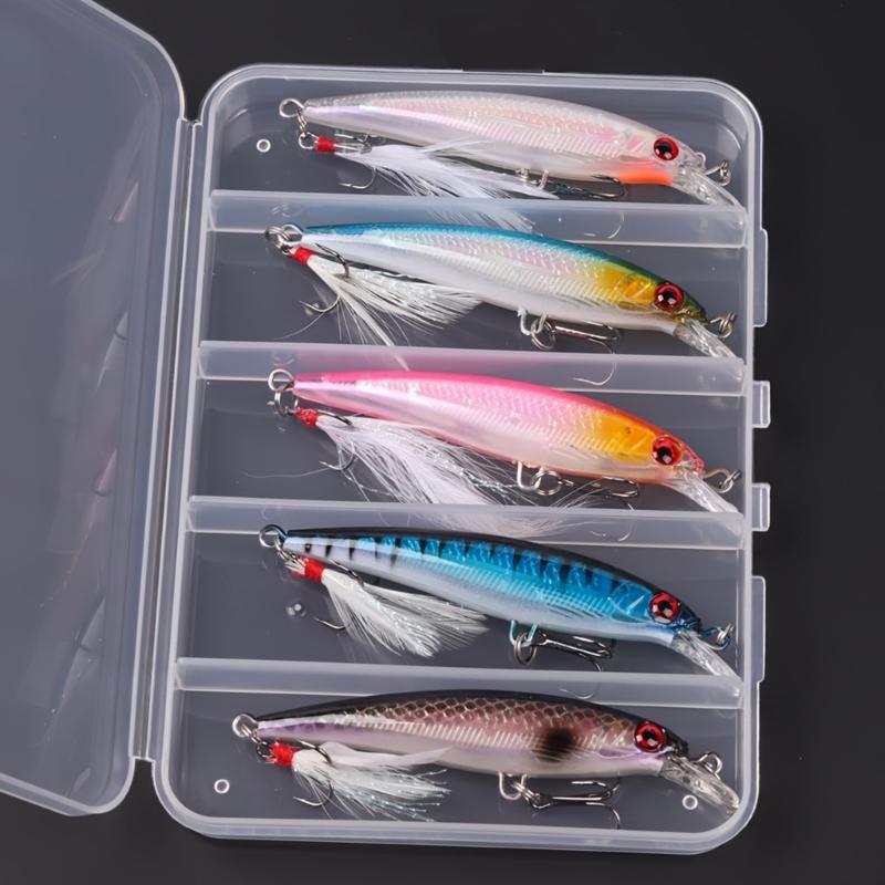 5 Stück Schwimmende Hardbaits Minnow Angelköder Wobbler Crankbaits Forellen Zander Köder Swimbait Angelzubehör