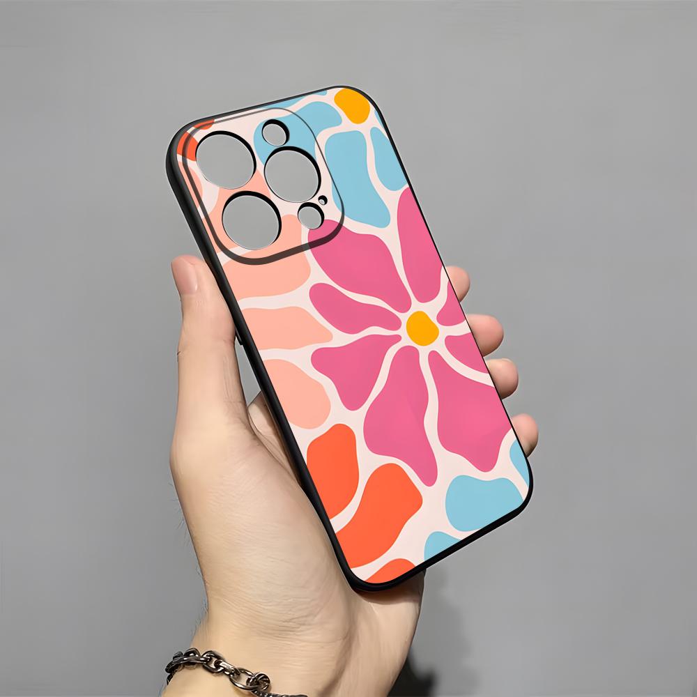 Pink Abstract Flower Phone Case For IPhone 17 Pro Max 16 15 14 Pro Max 13 11 X Xs Xr 8 7Plus Silicone Cover