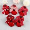 Cotton Red Newborn Baby Girl Socks Socks Headband Set Infant Anti Slip Socks Toddler Floor Socks