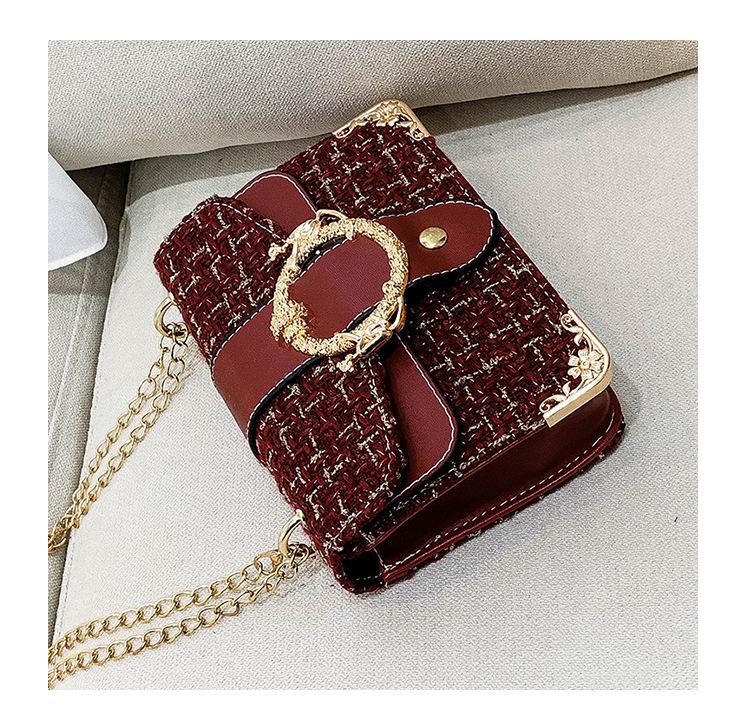 

Маленькая женская сумка SCIONE, универсальная женская сумка, модная сумка-мессенджер с цепочкой 18cm*5cm*14cm красный