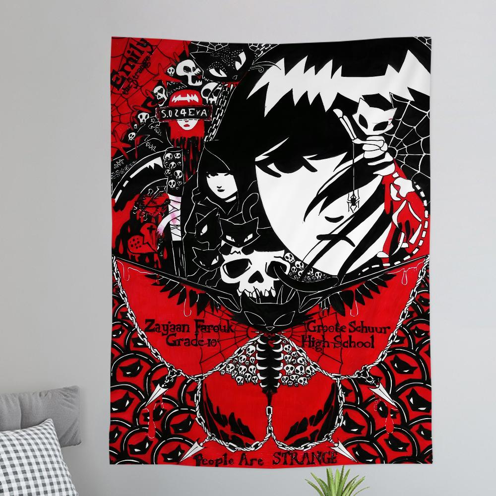 Anime EEmily The SStrange Comic Book Colorful Tapestry Wall Hanging Bohemian Wall Tapestries Mandala Wall Art Decor