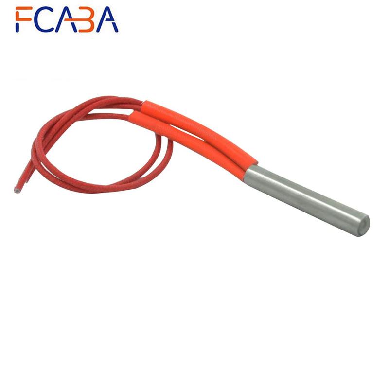 

FCABA 10PCS 6 x 60mm Length Cartridge Heater 100W AC 110V 220V 380V 201SUS Tubular Molding Heater Pipe Resistance Element 110V