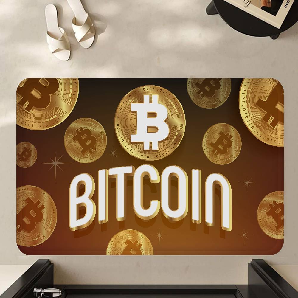 Luxurious B-bitcoin Logo Room Mats Retro Multiple Choice Living Room Kitchen Rug Non-Slip Welcome Rug