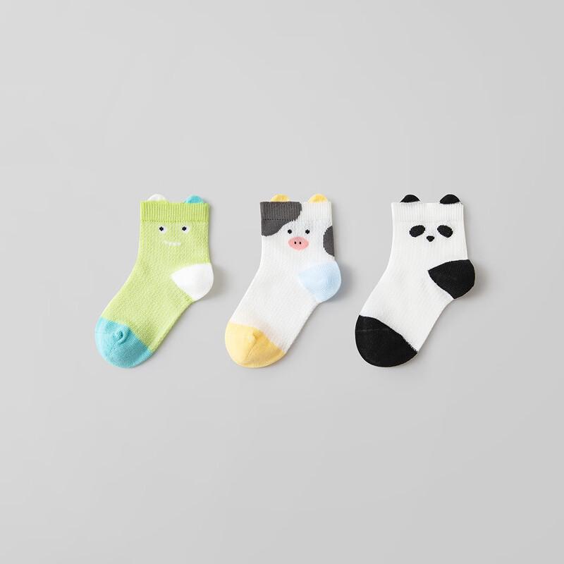 minibala 3-Pair Soft Breathable Mid-Calf Kids Socks