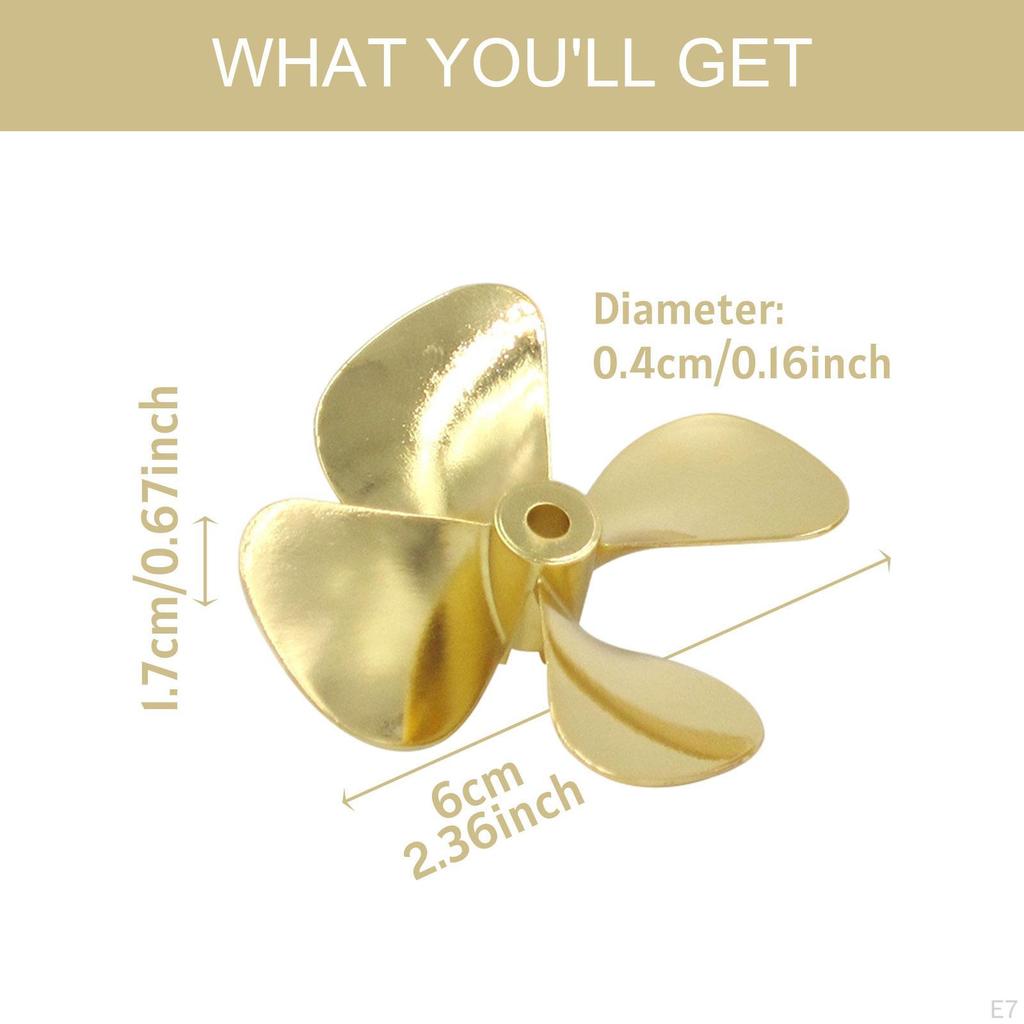 Metal RC Boat Propeller 4 Zinc Alloy 4mm for Model Repair Replace