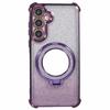 For Samsung Galaxy S24 Case TPU Glitter Phone Cover with Kickstand and Mirror