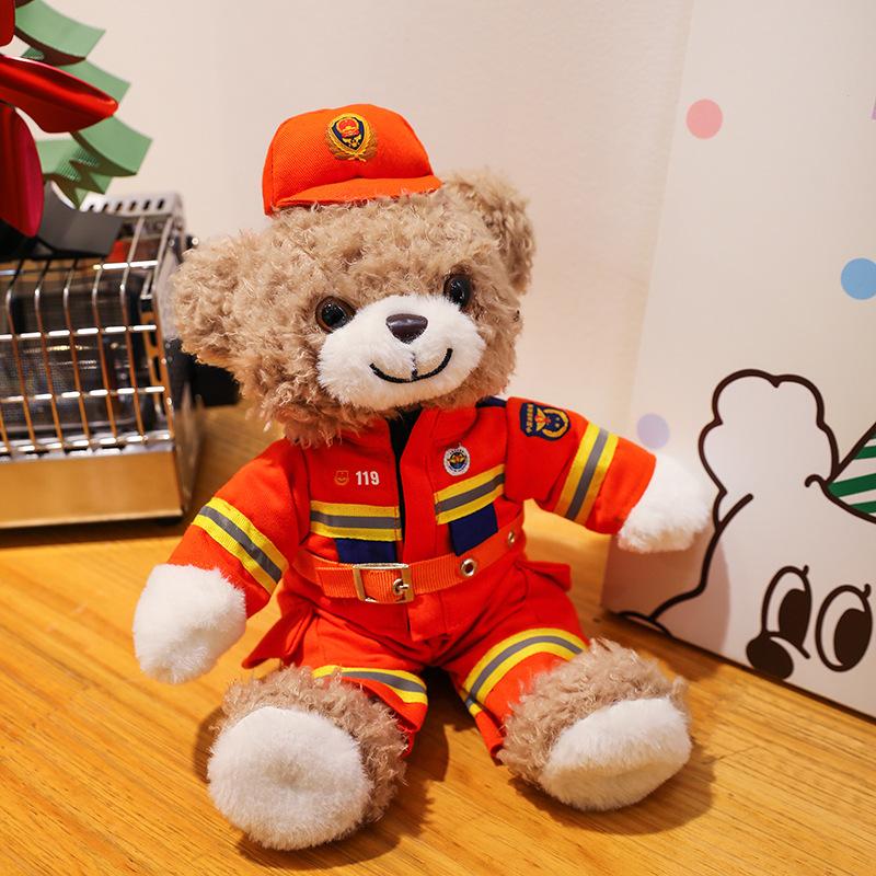 

Firefighter Bear Fire Bear Police Bear Doll Gift Plush Teddy Bear Doll weight 0.24kg