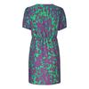 Damen Kurz Sommerkleider Lässig Bemalte Drucke Puffärmel Wickel V-Ausschnitt Kleid Hohe Taille Trendiger Druck Wickel Saum Strandkleid