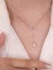 Elegant Gold-Plated Double Gourd Tassel Necklace for Women – Sparkly Clavicle Chain with Fu Lu Pendant