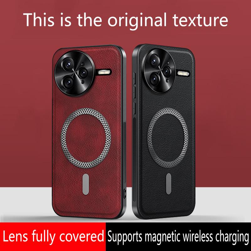 For Redmi K80 Pro Case Magnetic Elegant Leather Wear-Resistant Lens Fully Covered Non-Slip Grip Edge Cover Shell