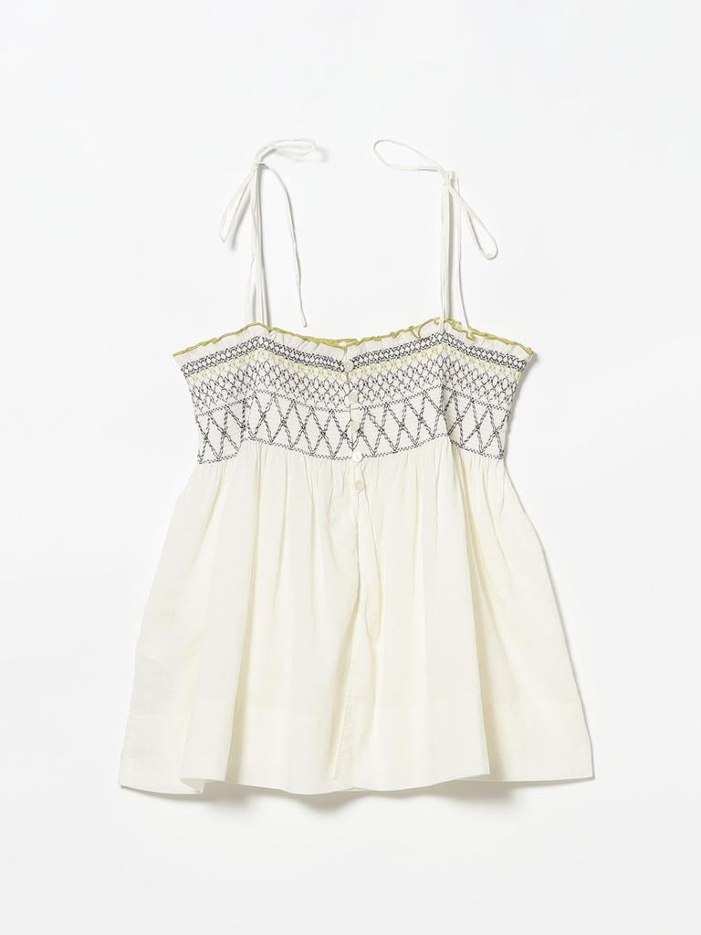 Beams Boy Women's Shirred Camisole S/S Shirt, IVORY FREE