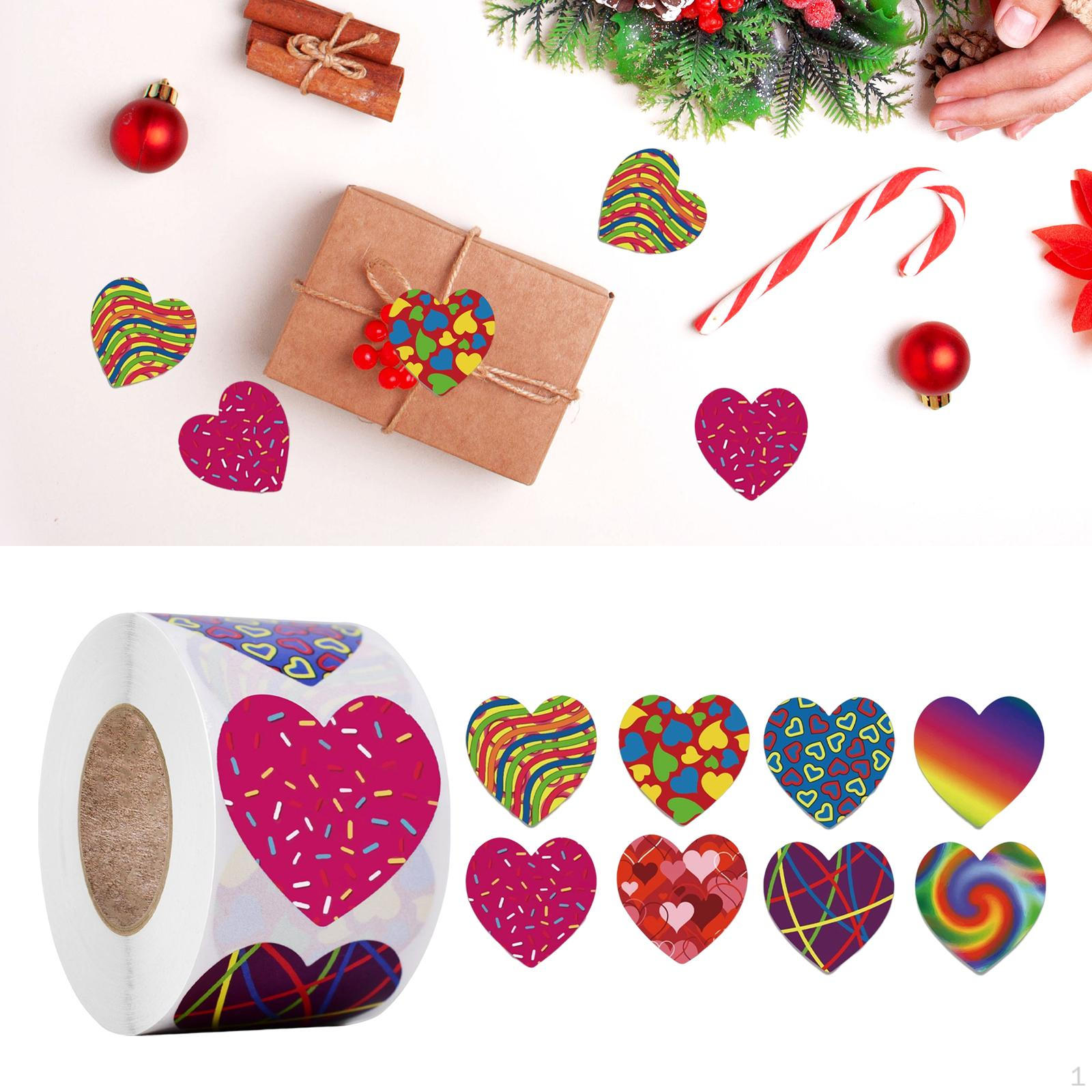 

500 штук забавные наклейки в форме сердца, самодекоративные уплотнительные этикетки ко Дню святого Валентина 1 Inch