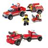 City Fire Station 3d Model Rescue Fire Engine Truck Vehicle Helicopter Model Building Blocks Set Toy