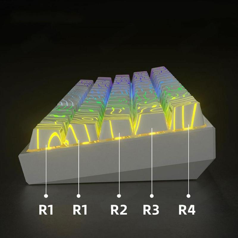 Original Height Side Engraved Keycaps Premium PBT Contour4.0 Theme for 61 64 68 75 84 87 Mechanical Keyboards