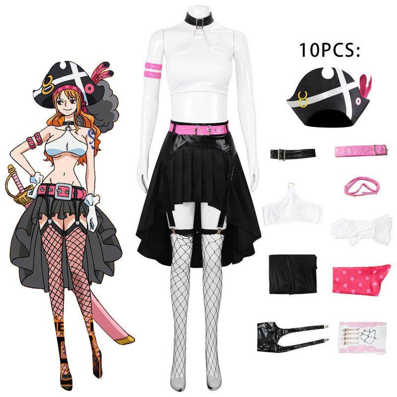 2022 Movie One Piece: Red Nami Cosplay Costume Halloween Cosplay Role-Playing Nami Outfit Movie Version of Nami Cos Costume XS