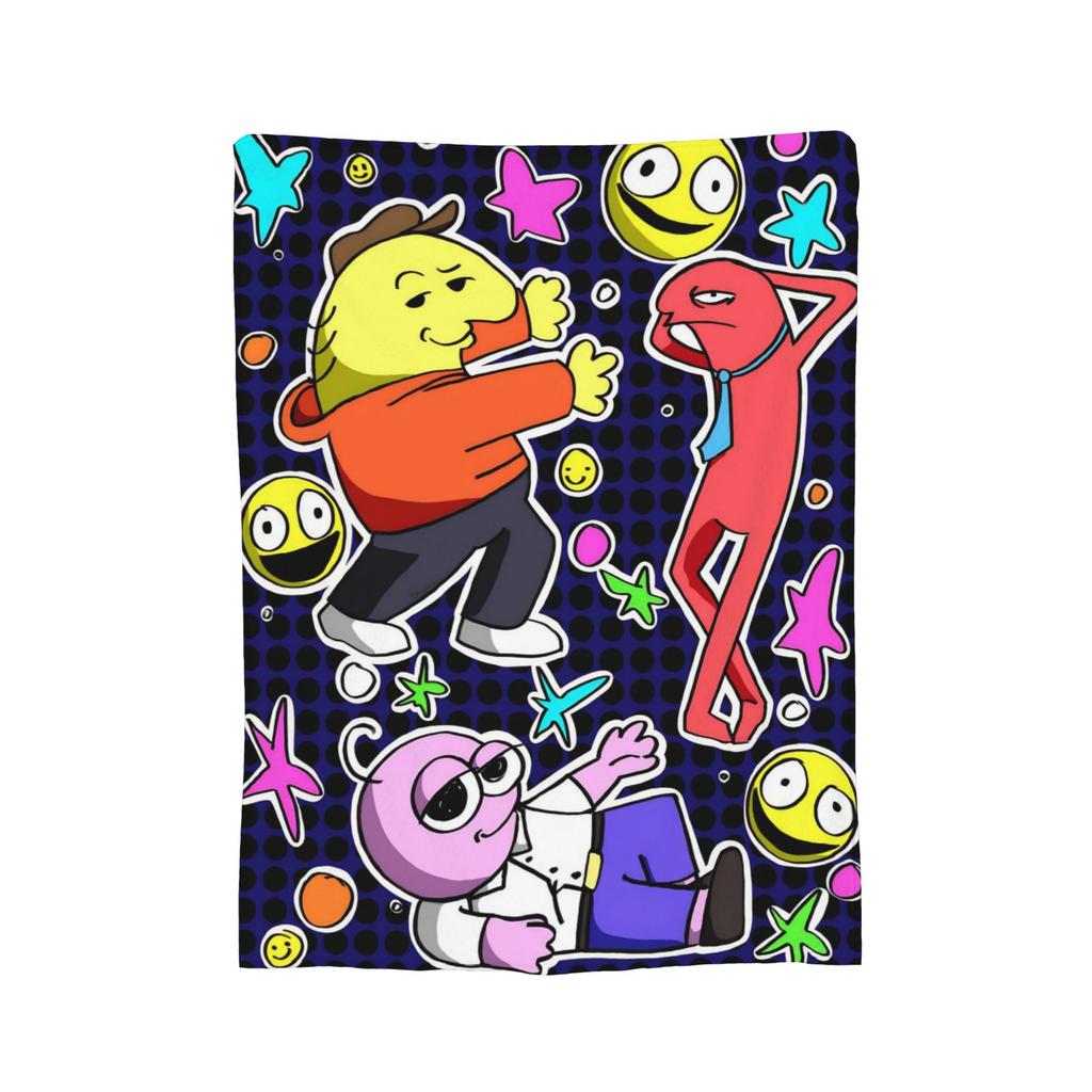 Smiling Friends Pim a Charlie Potisk Deky Pánské Dámské Super Měkké Útulné Přehozy do Obývacího Pokojí 50x60 Palců Více Velikostí