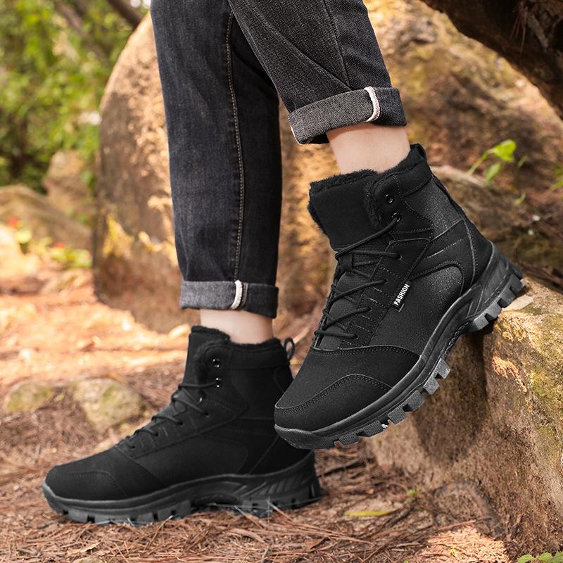 New Large Size Winter Skiing Waterproof Mountaineering Platform Climbing Breathable and Wear-resistant Men's Hiking Shoes