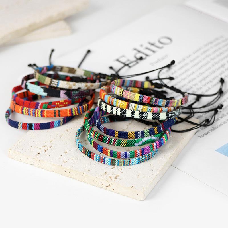 Bohemian Handmade Couple Bracelets Men Charms Weave Adjustable Bracelets for Women Friendship Summer Beach Surfing Boho Jewelry