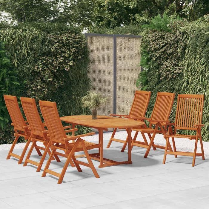 VidaXL Ensemble à Dîner de Jardin 7 pcs Mobilier de Salle à Manger de Patio Table et Chaises de Repas de Terrasse Extérieur 3087336