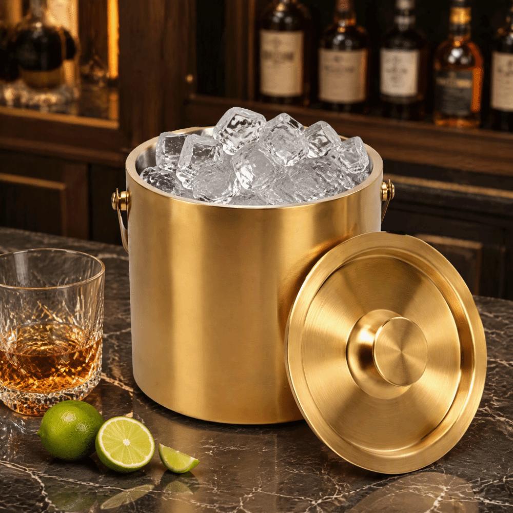 With Lid Stainless Steel Ice Bucket 3L Champagne Beverage Tub Portable Wine Chiller Events
