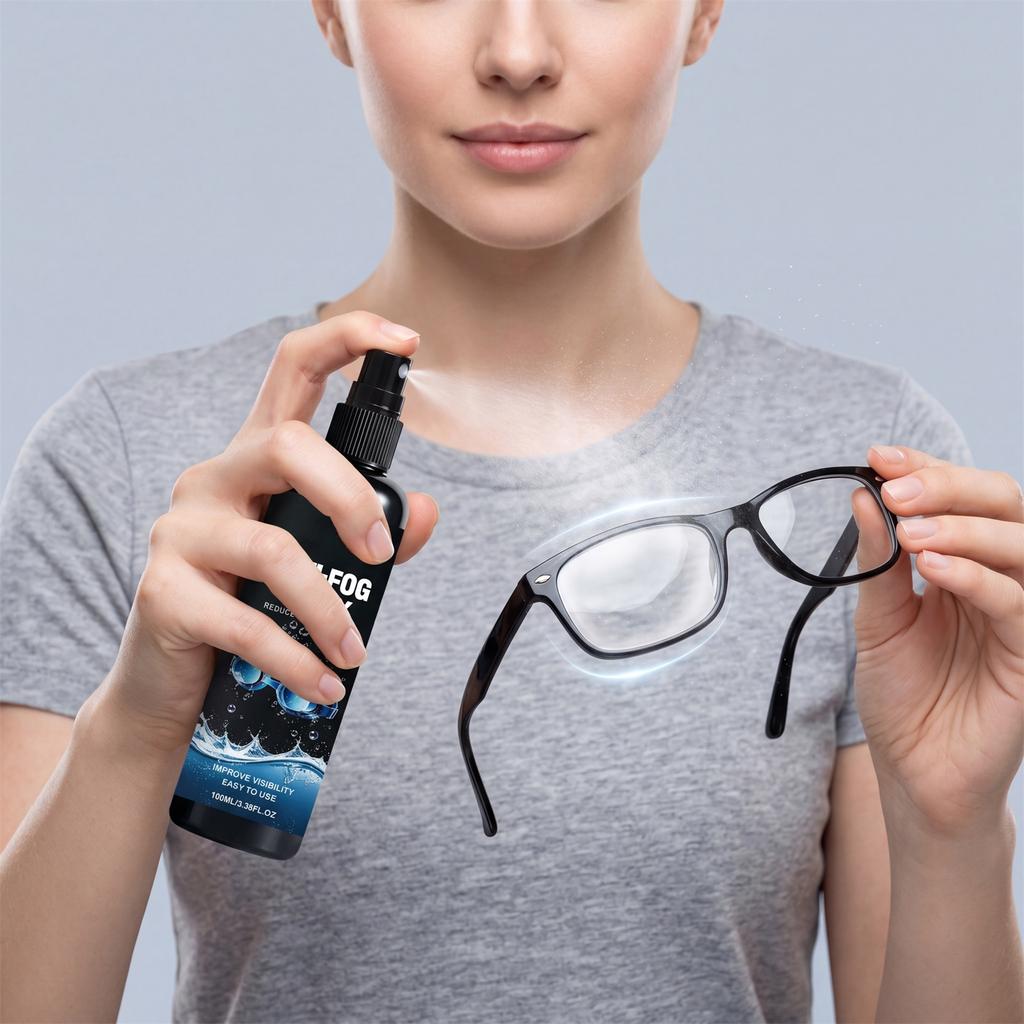 Anti Fog Spray for Glasses Goggles and Masks 100ml Clear Solution to Reduce Fog Build Up and Improve Visibility Easy to Use Spray Bottle