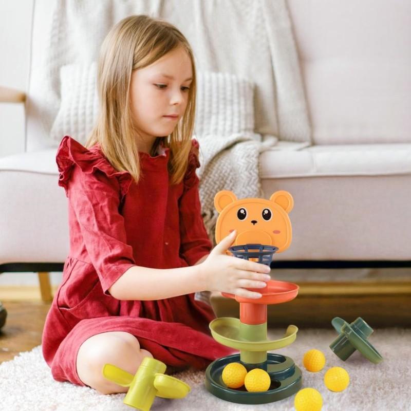 Creative Rotating Track Rolling Children's Baby Educational Toys Spinning Sliding Ball Tower Stacking