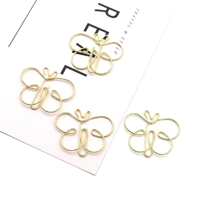 30Pcs Butterfly Shape Metal Paper Clip 38x32mm File Organiser Clip Bookmarks Page Marker Clips for Document Notebook