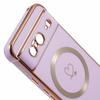 For Google Pixel 8 Magnetic Case Electroplated TPU Phone Cover Hollow Love Hearts