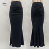 European and American High-Waisted Elastic Pleated Fishtail Midi Skirt for Autumn and Winter