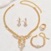 Neues Nigeria Dubai Schmuckset Braut Halskette Armband Ohrringe Ring Vierteiliges Set