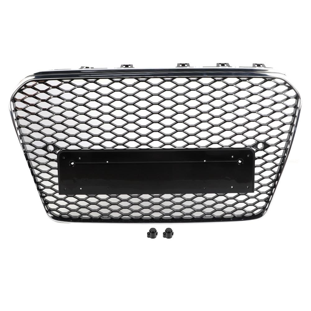 Black Front Bumper Grille Refit for RS Style Fits for A5 S5 B8.5 12 16 Car Modification