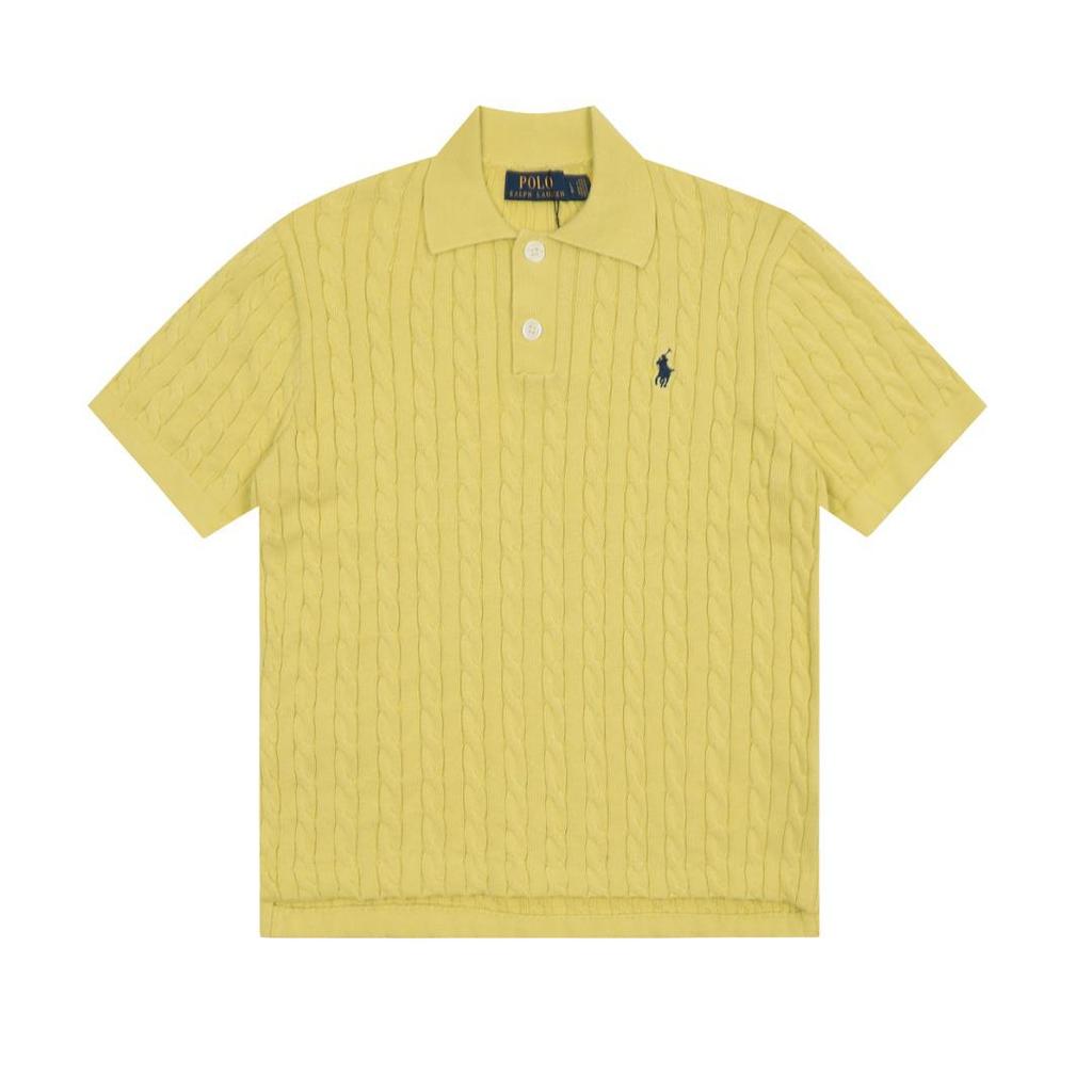 High-Quality 25SS All-Season Classic Versatile Lapel Double-Button Knit with Small Horse Embroidery, Short Sleeve