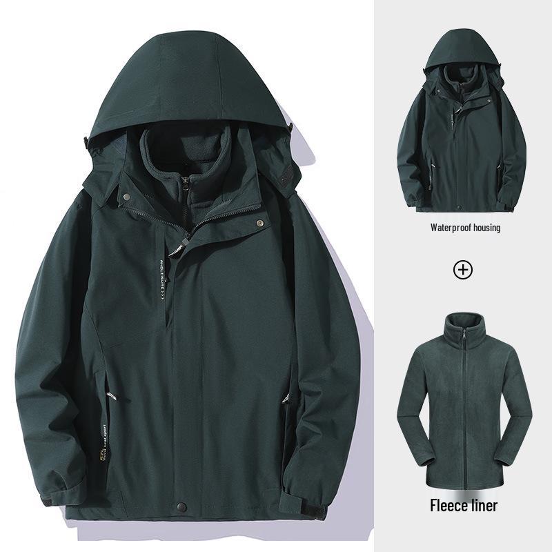 

3-in-1 Windproof & Waterproof Hooded Jacket for Autumn/Winter Outdoor Sports & Mountaineering 4XL