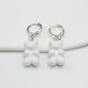 11 Candy Colors Resin Bear Drop Earrings for Women Korean Simple Creative Transparent Brincos Jewelry Birthday Gift