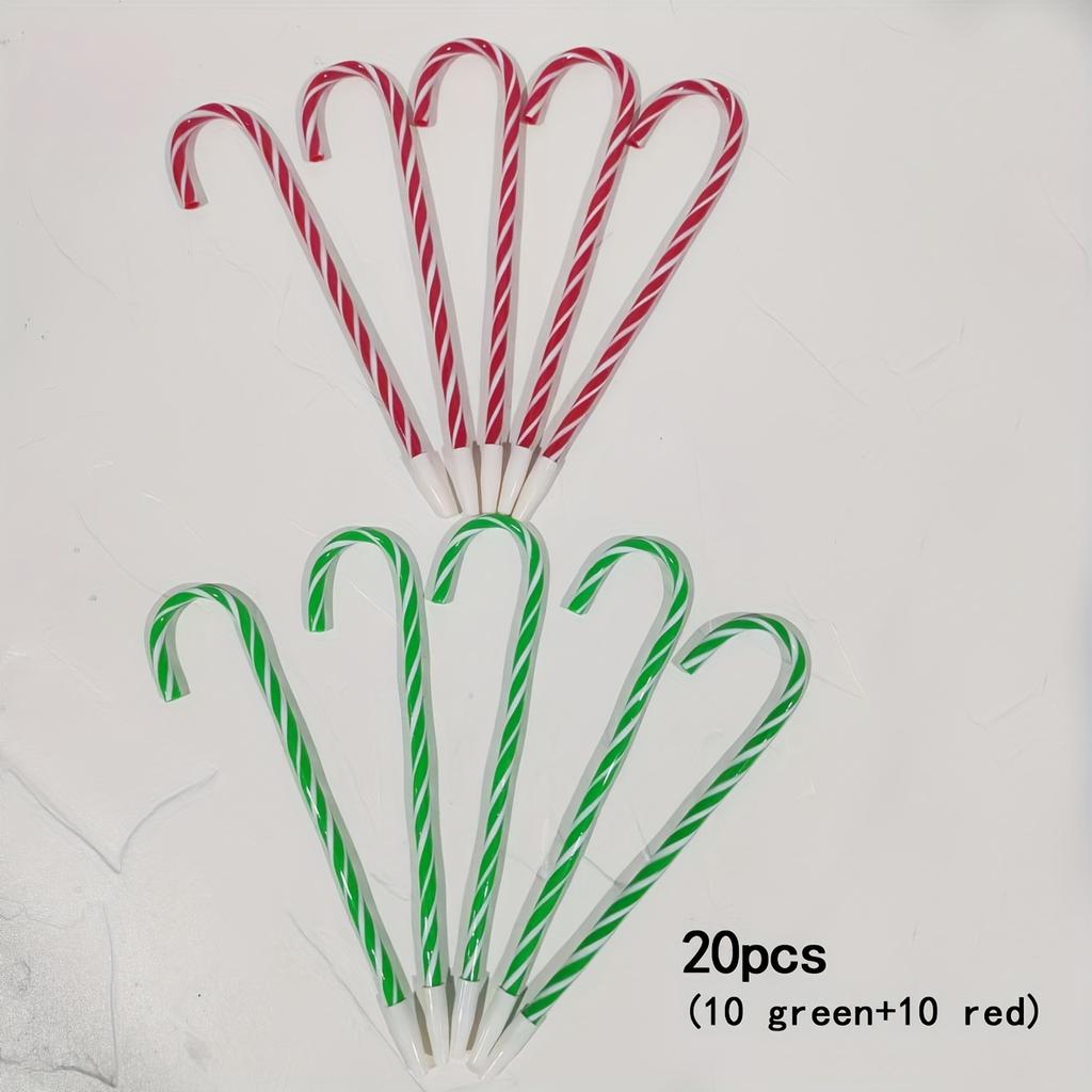 10/20pcs candy cane ballpoint pens,holiday snowman and umbrella design,plastic twist cap,medium point,perfect for holiday gifts