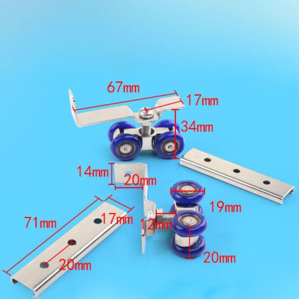 2pcs/set Durable Rail Track Pulley Metal Hanging Wheels Runners Sliding Door Roller  Room
