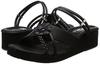 Parfait 5.5cm Wedge Heel Nurse Sandals, Office Sandals, Black, Size LL, 11233