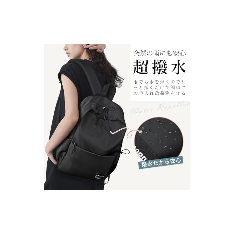 [Vulmoon] Lightweight Waterproof Backpack, Fits 15.6-inch Laptop and A4 Sizes, Stylish Backpack, Anti-theft, Suitable for Students (Elementary,