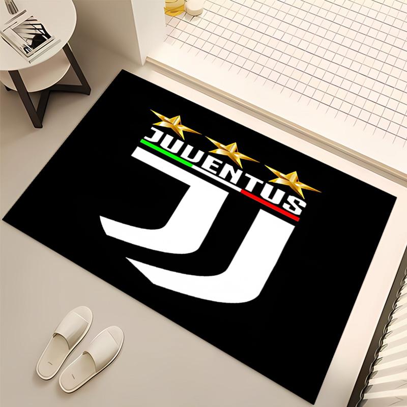 1pc Juventus FC logo Print Area Rug - Soft, Washable Non-Slip Indoor Mat, Living Room, Home Office Decorative Rug,Office Decorative