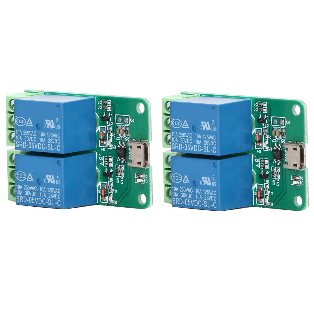 2Pcs Relay Module 2 Channel 5V Plug and Play USB PC Intelligent Control Electric Relay