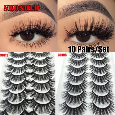 Multilayered Effect Wispies Fluffy Full Volume Thick False Eyelashes 3D Mink Hair Lash Extension