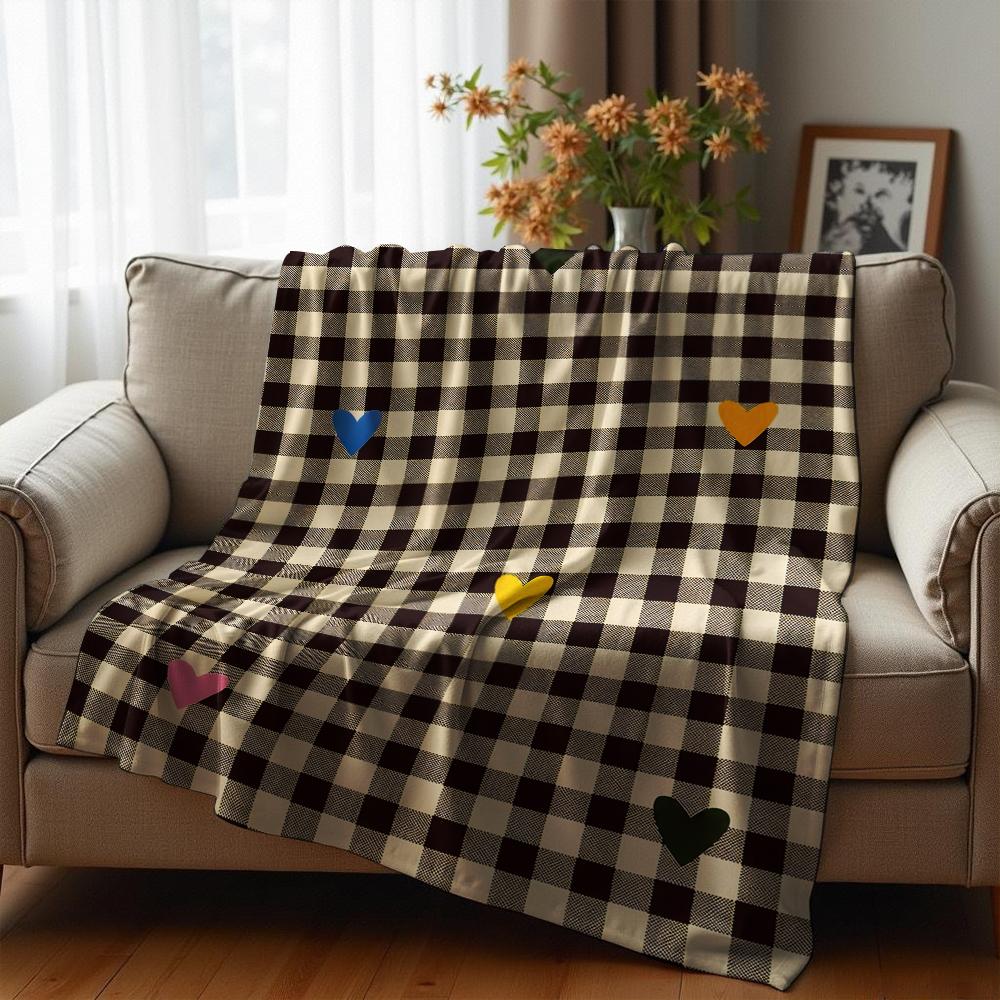 Multicolor Dot Starfish Cartoon Anime Print Flannel Blanket Soft Warm Throw for Kids Bedroom Sofa Christmas Office Car